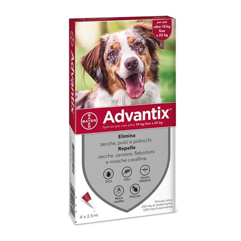 Advantix 4 fiale antipulci e zecche 10 – 25 KG